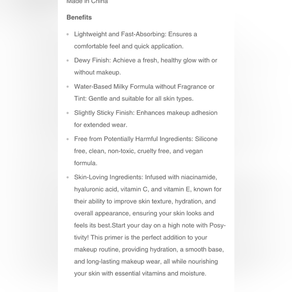 5/75$ Whats Up Beauty Posy-tivity Lightweight Hydrating Face Primer - Picture 11 of 12